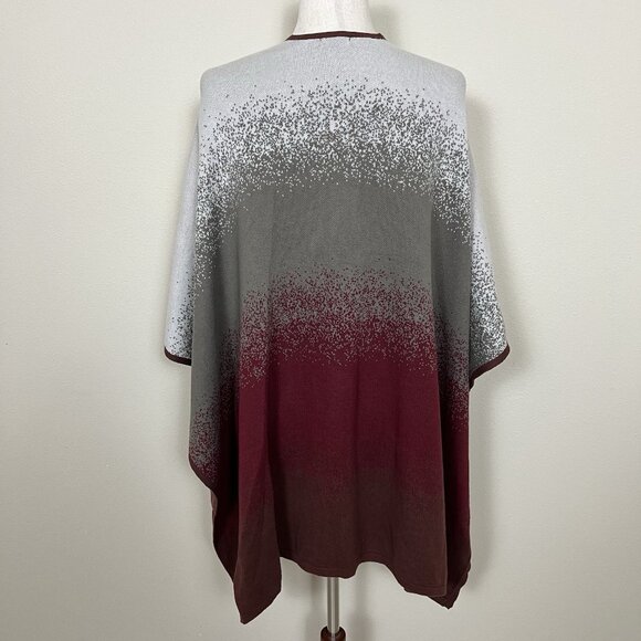 Chico's Ruana Wrap Women's ONE SIZE OS Cotton Blend Knit Shawl Poncho Cozy Boho - Picture 9 of 12